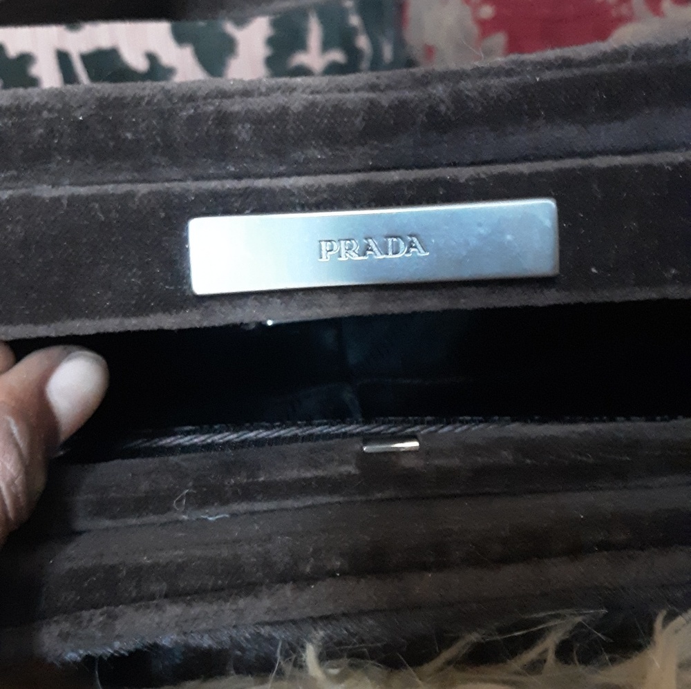 🎄PRADA🎄 REAL FUR &VELVET  BOSTON BAG - Picture 6 of 11
